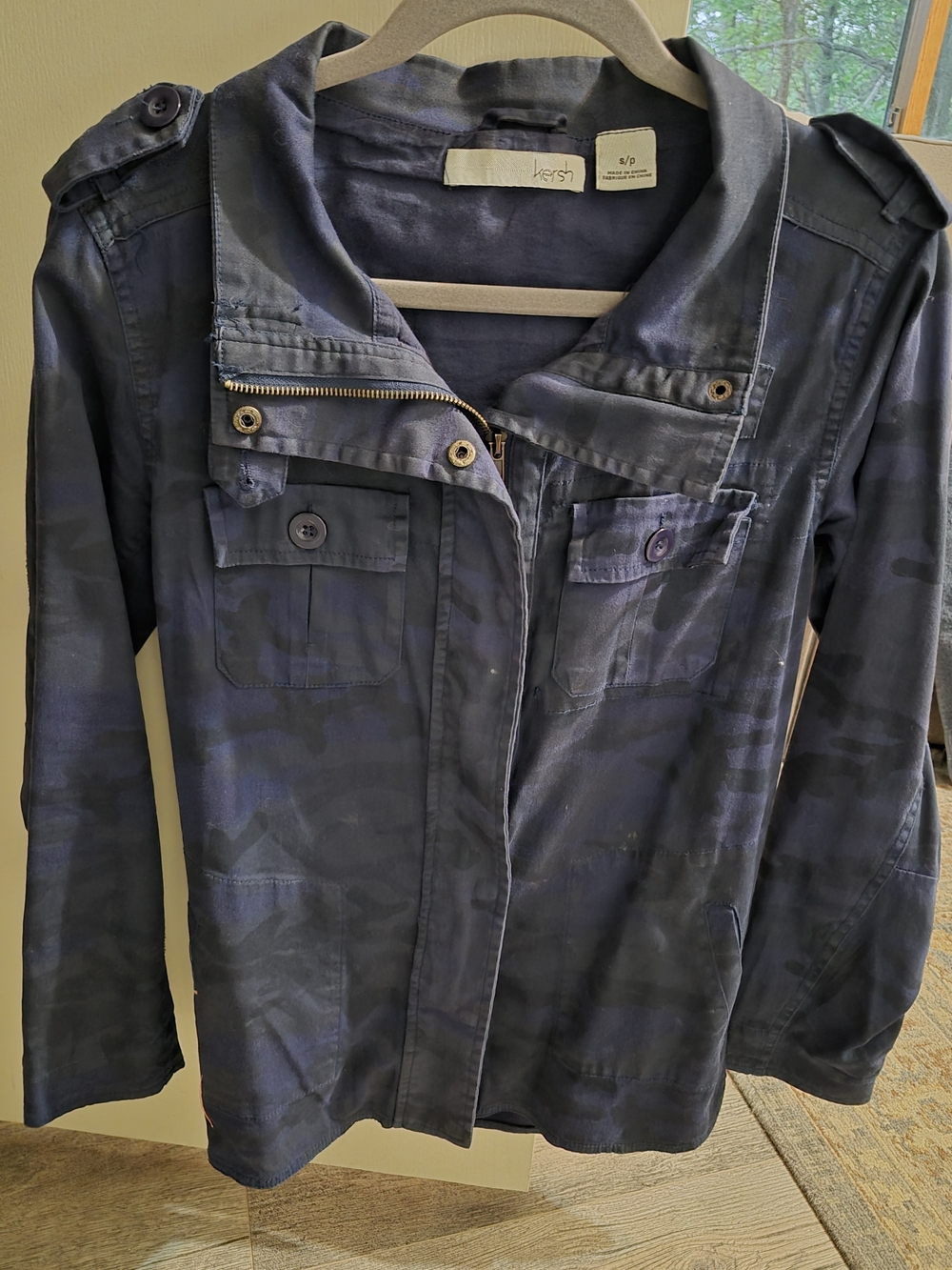 Vero Moda Navy Blue Camouflage Utility Jacket